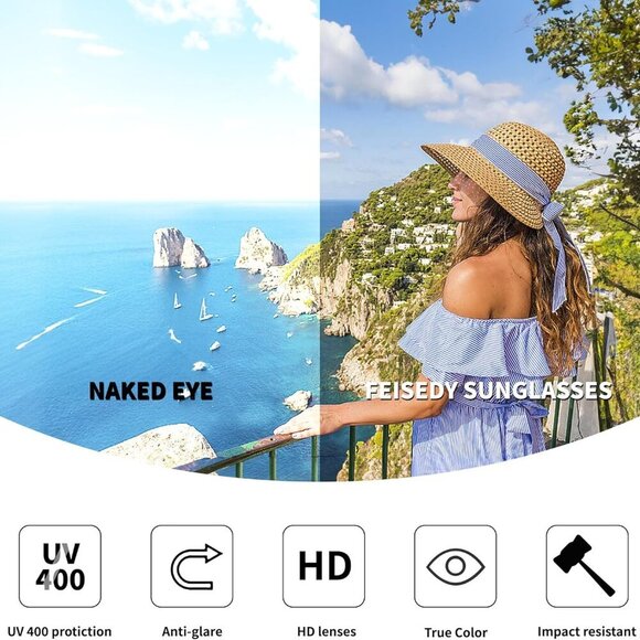 Retro Aviator Sunglasses for Women Men 70s Classic Vintage Shades Trendy Square - Picture 3 of 7